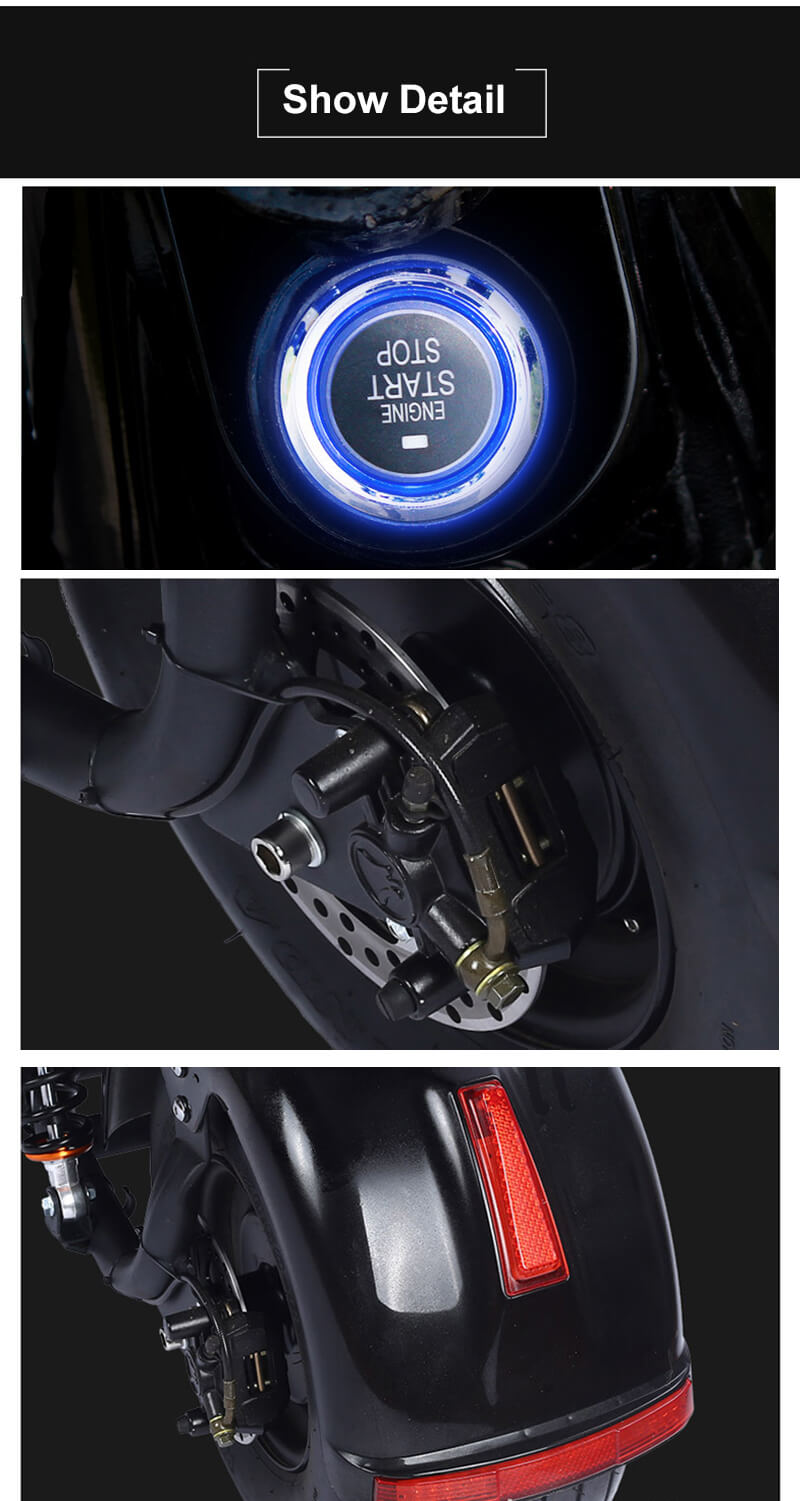 WKC3-3 Customized Design Two Batteries Electric Scooter 1500w Fat Tire Electric Scooter 3 wheels 