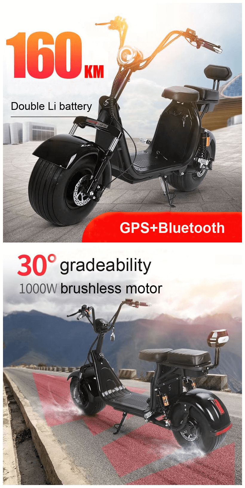 WKC3 Wide Tire Big Wheel Electric Bicycle Harley Electric Car Electric Skateboard Lithium Electric Car Adult Battery Car
