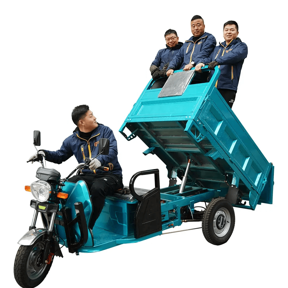 Electric Tricycles 3-Wheel Electric Cargo Bike with Automatic Lifting Hydraulic Rod Front Disc + Rear Drum Brake