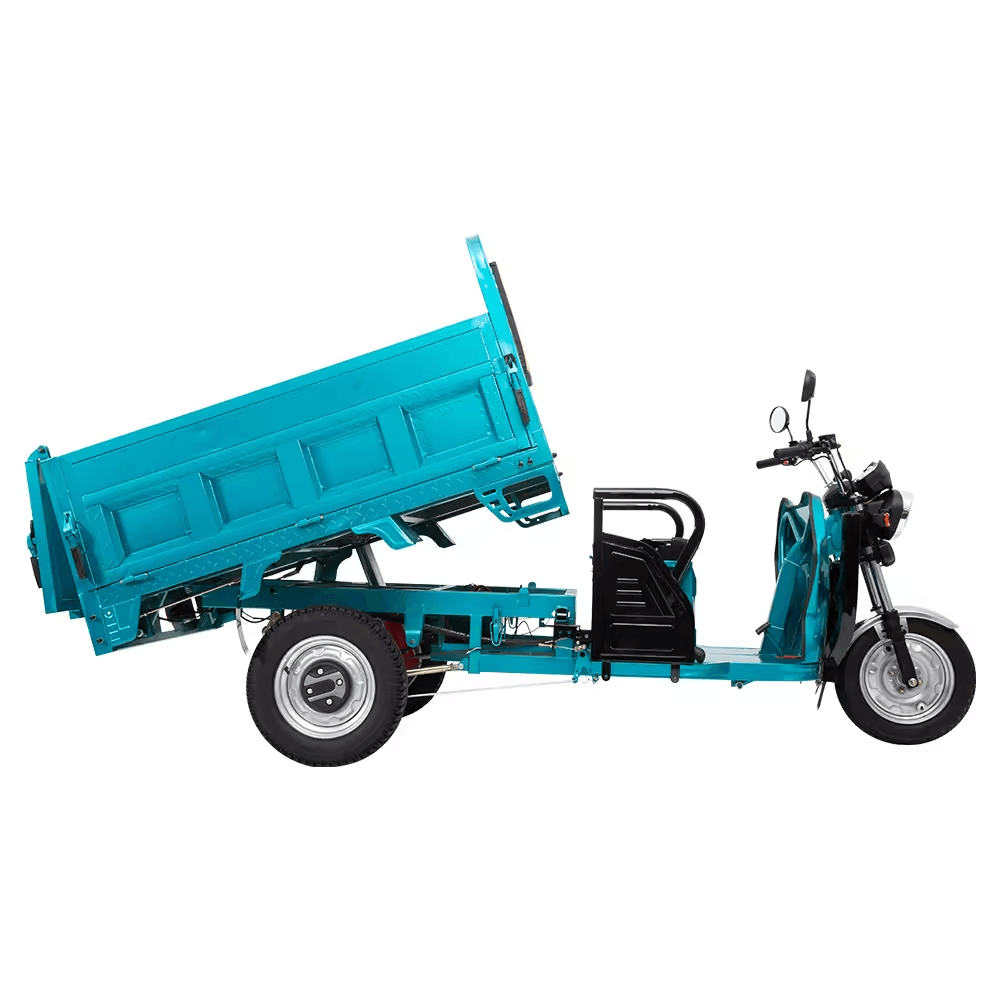Electric Tricycles 3-Wheel Electric Cargo Bike with Automatic Lifting Hydraulic Rod Front Disc + Rear Drum Brake