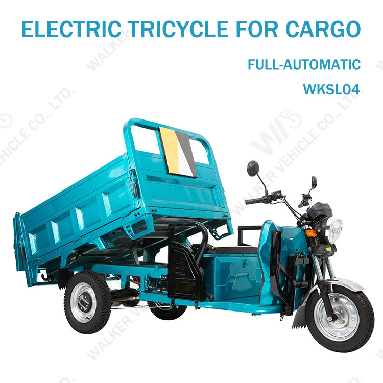 Electric Tricycles 3-Wheel Electric Cargo Bike with Automatic Lifting Hydraulic Rod Front Disc + Rear Drum Brake