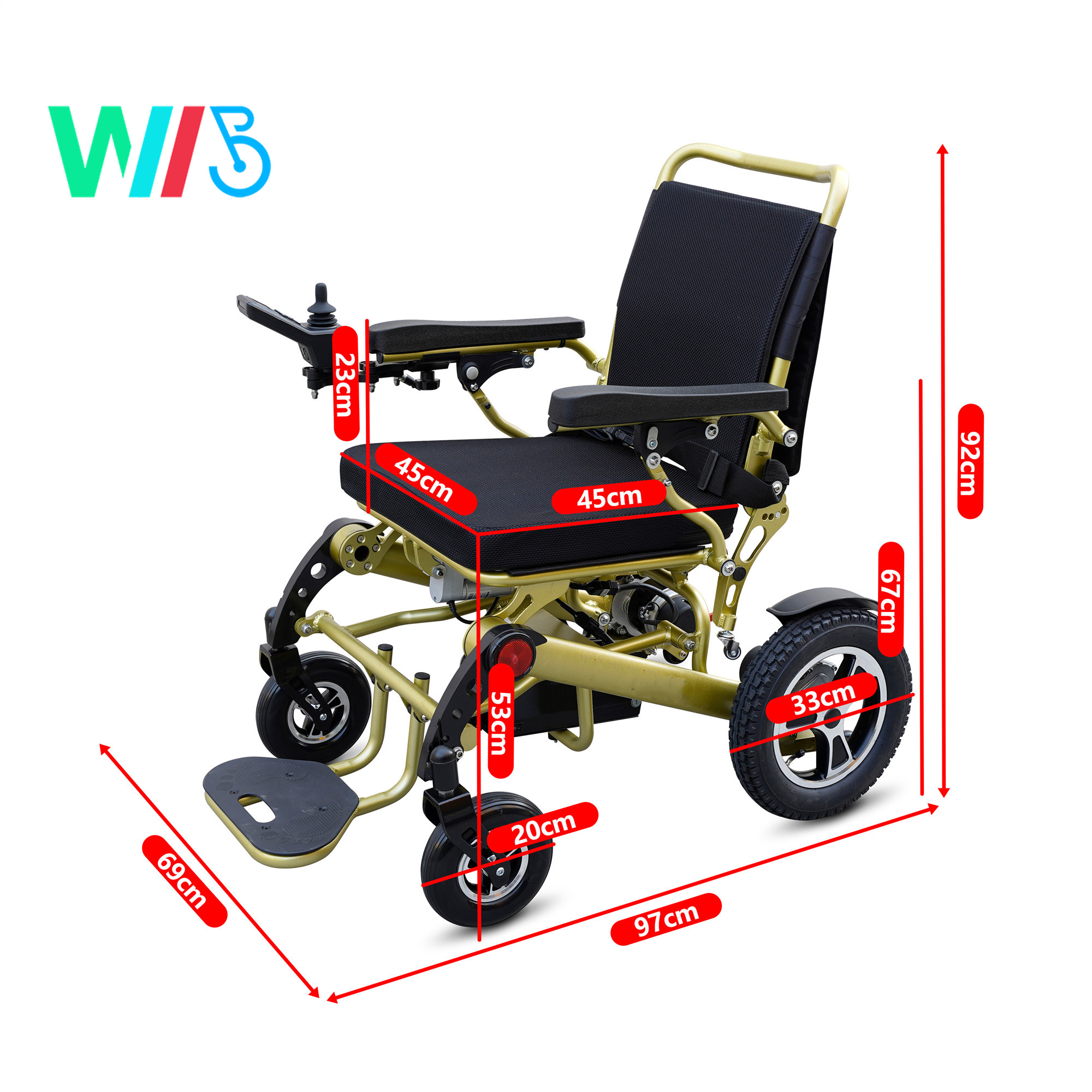 LY02A Portable Remote control Foldable Travel Aluminum electric wheelchair for Adult