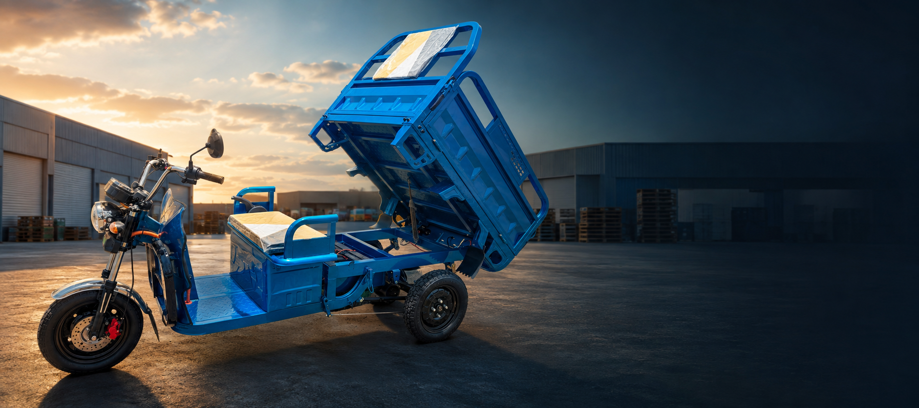 Hydraulic Dump Electric Cargo Tricycle